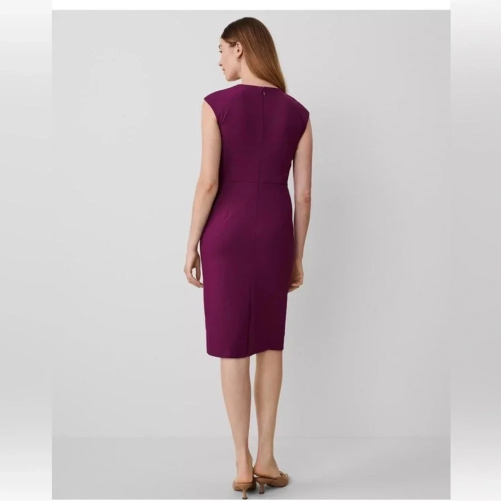 NWT Anne Taylor Plum Cap Sleeve Career wear Dress Size 2P Retail $159 - Picture 2 of 9